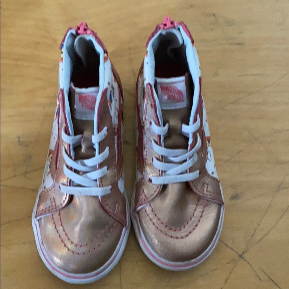 Hardly worn Unicorn Rainbow Vans Zipper High tops